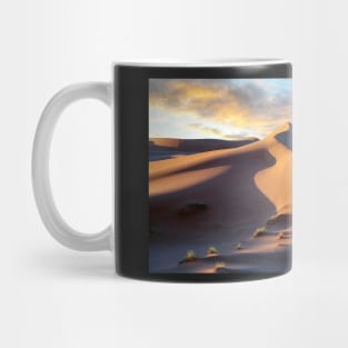 Sahara desert near Merzouga, Morocco at sunset Mug